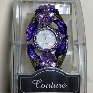Couture Quartz Purple Floral Watch